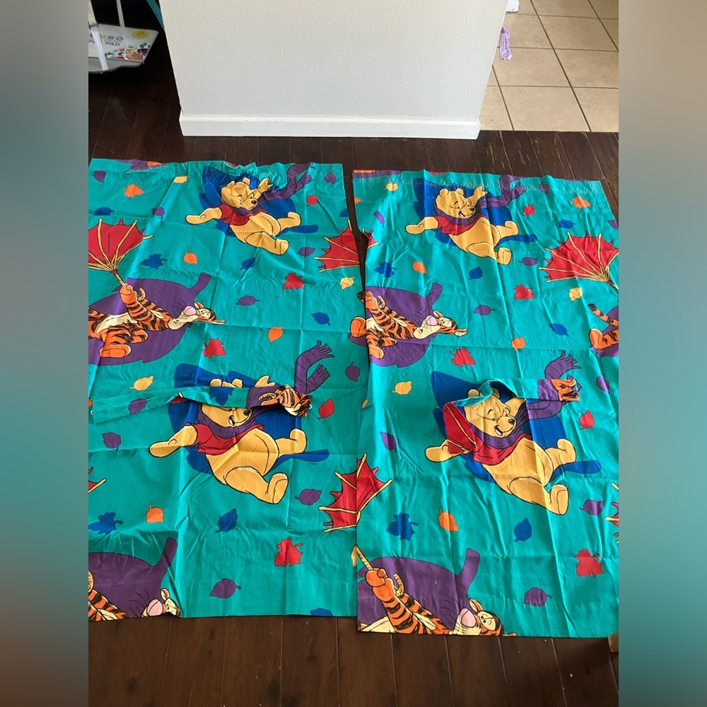 Vintage Winnie the Pooh Curtains 2 panels